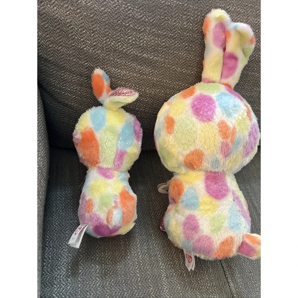 TY Beanie Babies Boos Bunny Rabbit Bloomy Plush Stuffed Animal Medium And Small